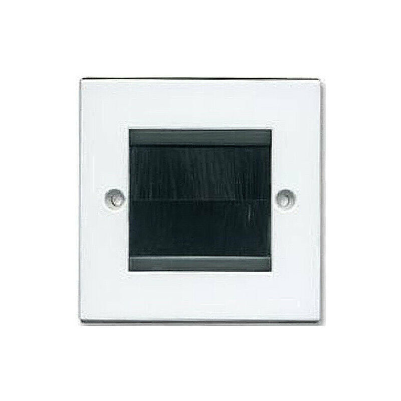 Single Brush Wall Face Plate Outlet 1 Gang Cable Tidy Entry Hole Cover Plastic