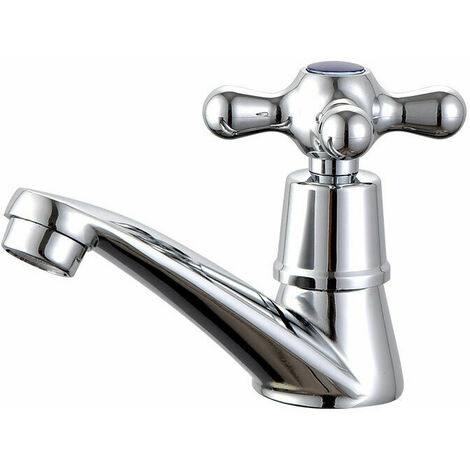 Single Cold Water Tap Water Tap, Chrome Single Cold Tap Basin Water Tap, for Home Bathroom Toilet Sink Basin Kitchen