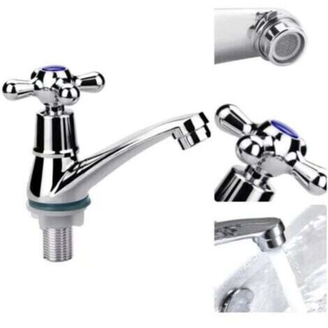 Single-handle basin tap, cold water mixer tap, cold water tap, bathroom sink tap, chrome cross-handle locker tap with filter--TRIMEC