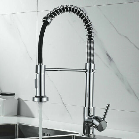 Single Handle Kitchen Faucet Pull Down Sprayer, High Arc Gooseneck Kitchen Sink Faucet, Stainless Steel Single Handle (Plating)