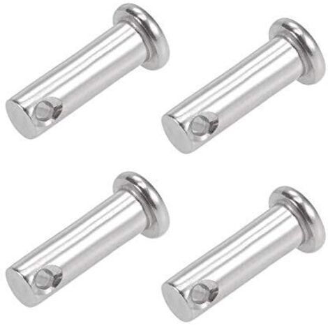Single Hole Locking Pin 8mm x 25mm Flat Head 304 Stainless Steel Locking Pin 4Pcs