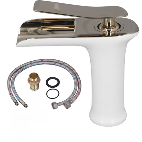 Single Hole Single Handle Bathroom Faucet Brass Waterfall Type Water Outlet Washbasin Faucet Cold Hot Water Tap