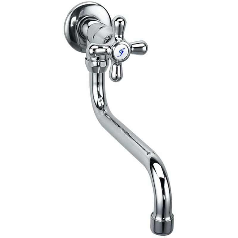 Single Knob Vintage Crosshead Cold Water Wall Mounted Swivel Kitchen Tap Faucet