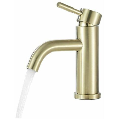 Single lever basin mixer Hot and cold water basin faucet Brushed gold basin mixer-A1