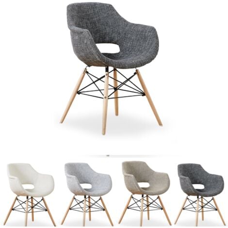 Single Olivia Eiffel Fabric Armchair,  Dining Tub Chair, Dining chair for Dining Room, Kitchen, Office - Grey