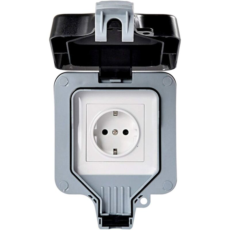 Single outlet IP66 waterproof outdoor switch socket outlet box wall outlets for bathroom indoor outdoor supplies eu outlet