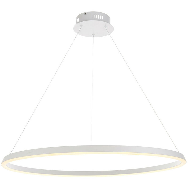 Single Pendant Light Matt White Paint, White Silicone