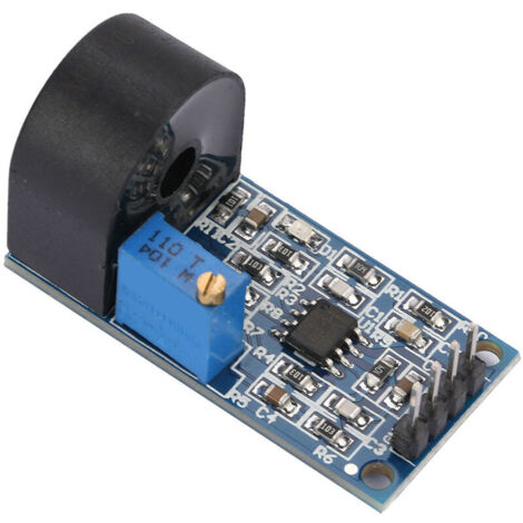 Single-phase AC current sensor module, 5A range, integrated precision current transformer, high-performance operational amplifier printed circuit board.