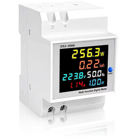 Single-Phase Electric Meter, AC250-450V 100A Smart Energy Meter, kWh Meter, Ammeter, Voltmeter, WiFi DIN-Rail Electric, Digital Energy Consumption Monitor
