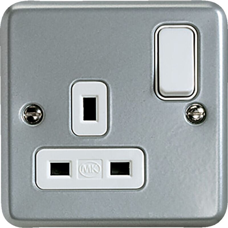 MK Electric Single Socket, Switched, Metalclad