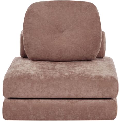 Single Sofa Bed OLDEN Fabric Brown