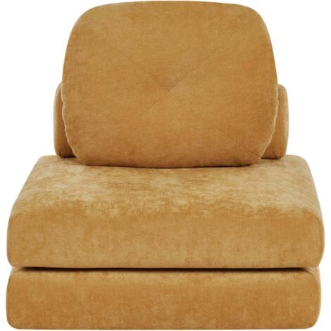 Single Sofa Bed OLDEN Fabric Mustard