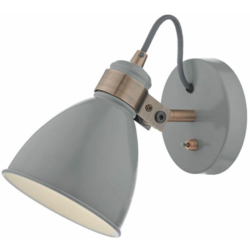 10darlighting - Single spot Frederick gray and satin copper 1 bulb