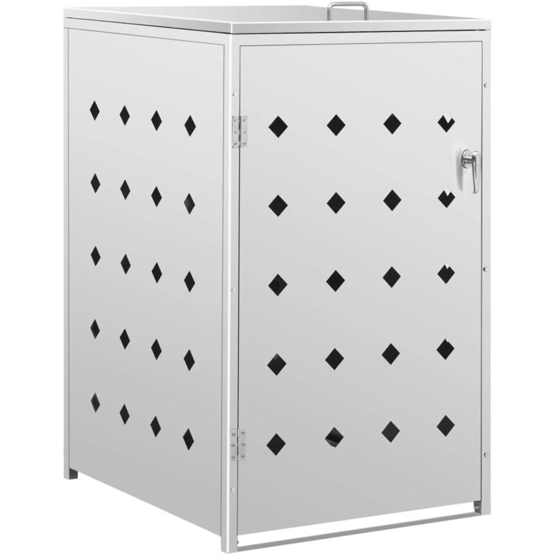 Wheelie Bin Shed 240 L Stainless Steel Single Silver Vidaxl