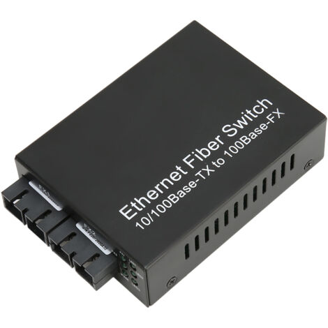 Singlemode-100-Mbit/s-SC-1310-nm-Glasfaser-Konverter, RJ45-Anschluss, 100–240 V, 25 km Reichweite, EU-Netzteil