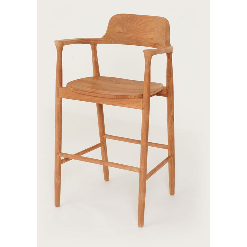 Uniqka - Singo - Chaise de bar en teck massif