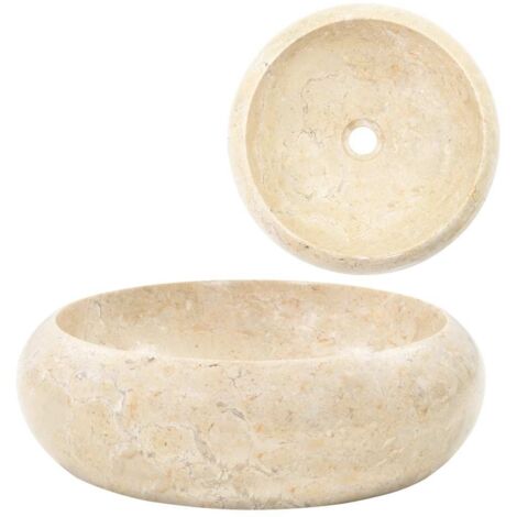 Sink 40x12 cm Marble Cream vidaXL