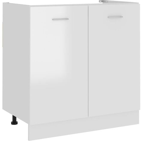 Sink Bottom Cabinet Lyon High Gloss White 80x46x81.5 cm Engineered Wood vidaXL