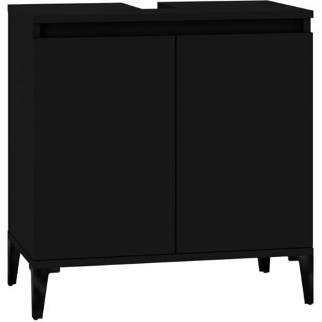 Sink Cabinet Black 58x33x60 cm Engineered Wood vidaXL