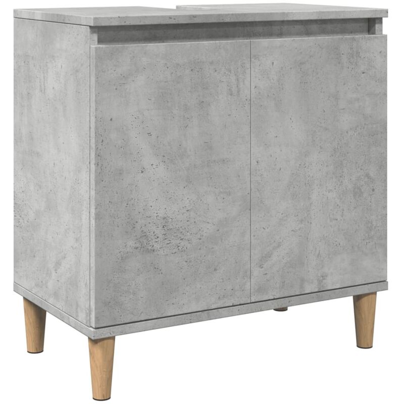 Sink Cabinet Concrete Grey 58x33x60 Cm Engineered Wood Vidaxl