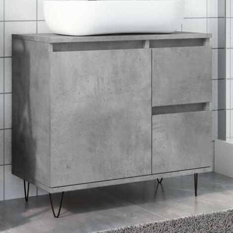 Sink Cabinet Concrete Oak 65x33x60 cm Engineered Wood vidaXL
