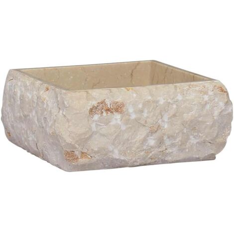 Sink Cream 30x30x13 cm Marble vidaXL