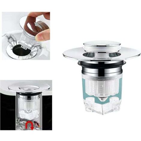 Sink Drain Filter - Deodorizer - Pop-up Press Type - Copper Core - Odor-Effective Drain Cover