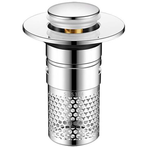 Sink Drain for Drain 34-38mm, 2 Pack Pop Up Sink Filter Drain Strainer Basin Drain Bathroom Dating Sink Drain with Filter Basket Bathtub Plug (TTXSQ-02)