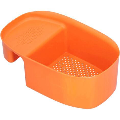 Sink Drain Rack Multifunctional Fruit Vegetable Drainer Leftovers Filter for Kitchen UseOrange