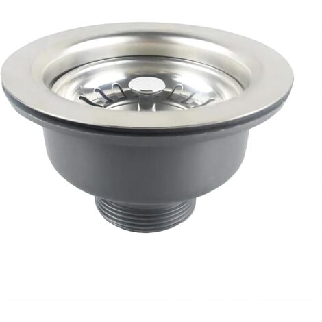 Sink drain without overflow, stainless steel basket ø 110 mm, 1½ inch, stainless steel + ABS, drain + basket