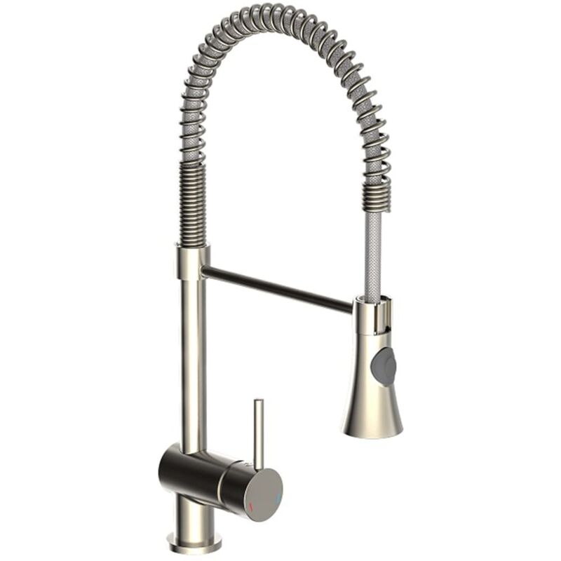 SCHÜTTE Sink Mixer with Spiral Spring CORNWALL Low Pressure Stainless Steel Look - Silver