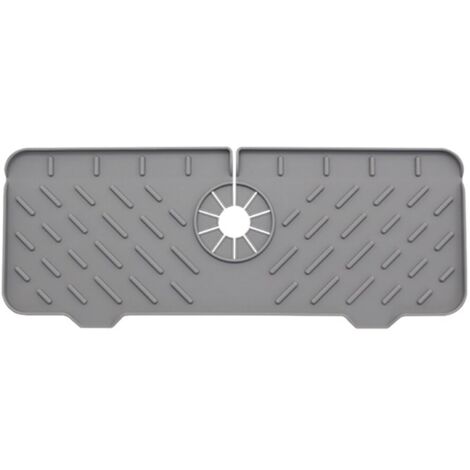 Sink Mat, Silicone, Foldable, Cuttable, 14.6x5.7x0.6 inch, Gray