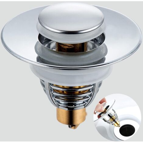 Sink Plug, Pop-Up Sink Plug, Universal Stainless Steel Anti-Blocked Sink Drain Filter, for 32-38mm Sink Drain Hole Basin Kitchen Bathroom