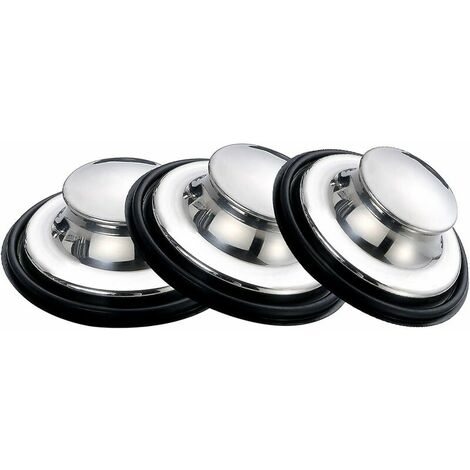 Sink Plugs, Stainless Steel Kitchen Sink Plug, 3.35 &39&39 Wide and Wide Edge (85mm) diameter (pack of 3)