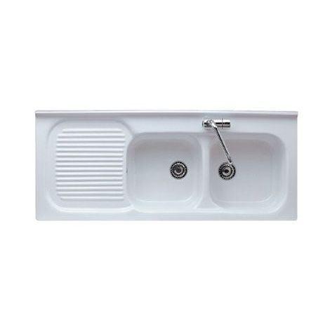 Sink pour meuble 122x50xh23 Galassia drainer à gauche blanc Florence | Blanc