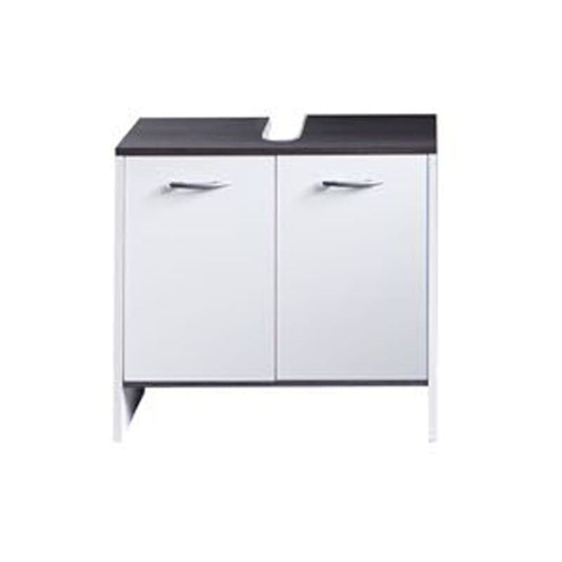 Sink Vanity Unit with 2 Doors SanDiego White and Smokey Silver Trendteam - Multicolour