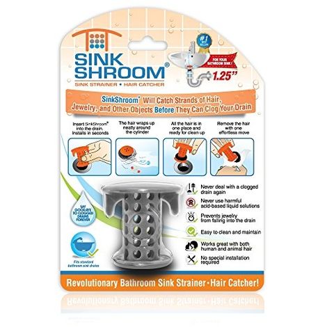 SINKSHROOM BOUCHON DE PROTECTION D'ÉVIER RÉCUPÉRATEUR DE CHEVEUX/FILTRE/PIÈGE SSGRA988