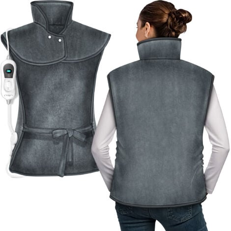 sinnlein Almohadilla térmica eléctrica antracita, manta térmica, tapete térmico para cuello, espalda y hombros.