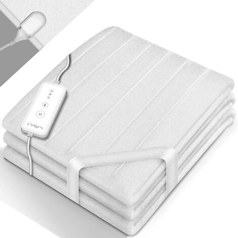 Coperta Elettrica Riscaldante – 10 Livelli (25-46°C), Timer 9h, Flanella, Lavabile, 180x131,5 Cm, Grigia