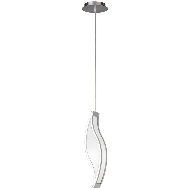 Inspired Mantra Sintesys Pendant E27 1 Light E27, Polished Chrome/White Acrylic, cfl Lamps included