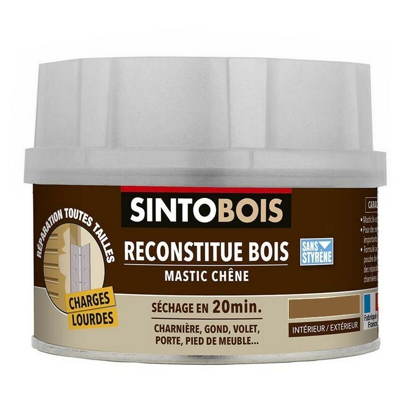 SINTO BOIS Reconstitue parties manquantes sur charges lourdes Teinte pâte à bois: Chêne moyen - Conditionnement: 550 g