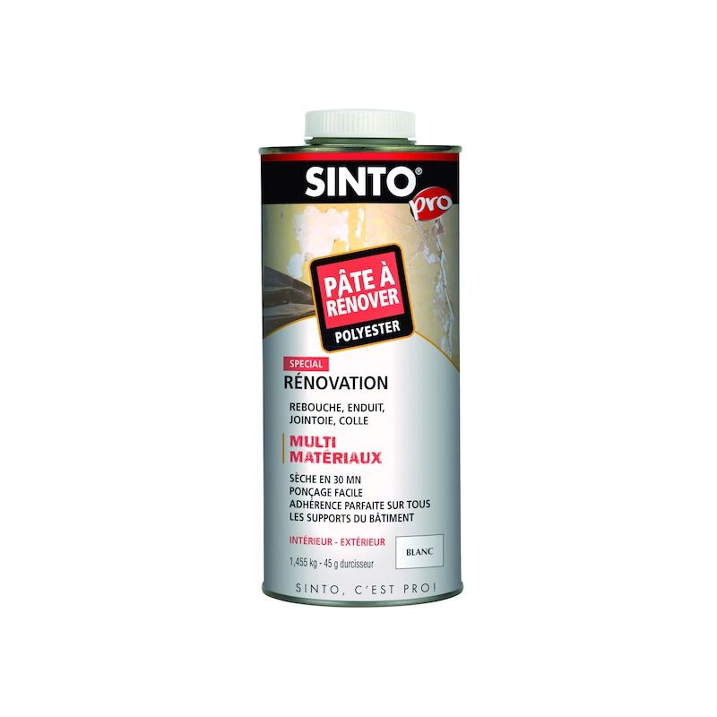 Sinto - Pâte materiaux spécial rénovations en boite - 1.47 kg - blanc