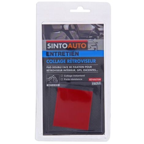 Sinto – Ruban adhésif double face spécial rétroviseur – Adhérence instantanée verre/métal – Haute résistance traction et vibrations – 10m x 19mm