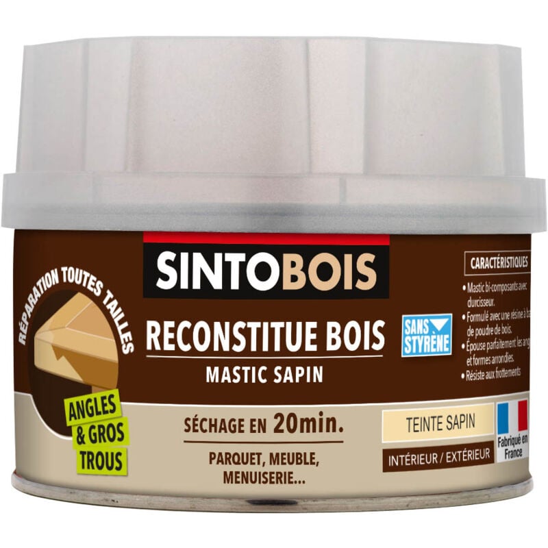 Sinto - Reconstitue bois pour parties manquantes (angles, gros trous) 550g Sapin