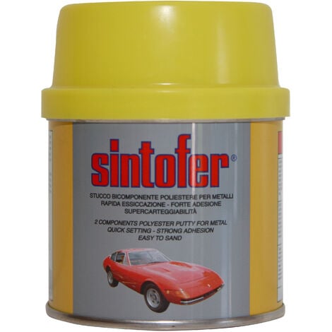 Sintofer 750 ml pA te de mastic gris pour carrosserie mA tallique de voiture  avec durcisseur