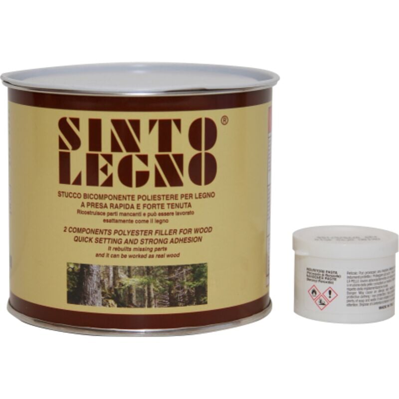 Sintolegno Mastic de 750 ml clair foncA pour bois a prise rapide