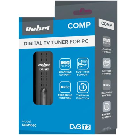 Sintonizador Comp Rebel Digital USB DVB-T2 H.265 HEVC