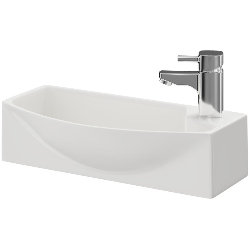 Sintra 450mm x 220mm Left Hand Wall Hung Basin with 1 Tap Hole