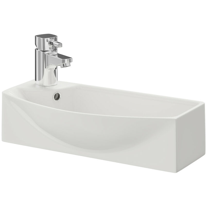 Sintra 450mm x 220mm Right Hand Wall Hung Basin with 1 Tap Hole