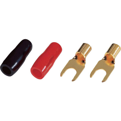 Sinuslive KSI 10 Gabelkabelschuh   10 mm² Loch-Ø=5 mm Teilisoliert Schwarz, Rot 10 St.